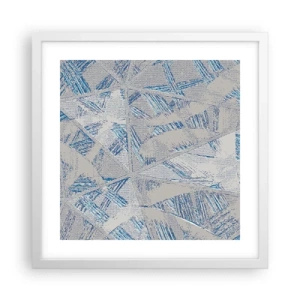 Pôster em moldura branca - Em um labirinto azul e cinza - 40x40 cm