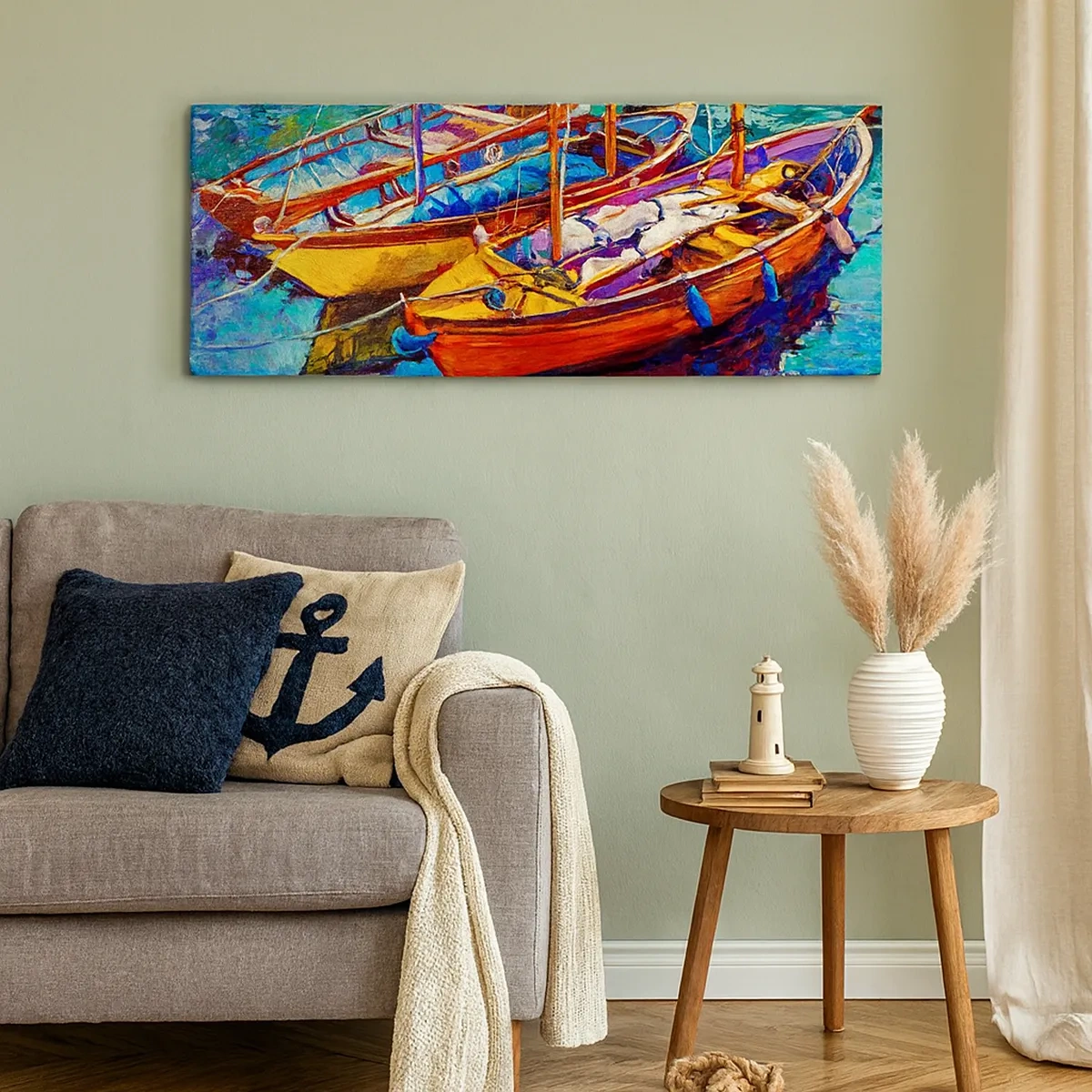 Quadro em tela - Em águas espessas pelas cores - 30x30 cm