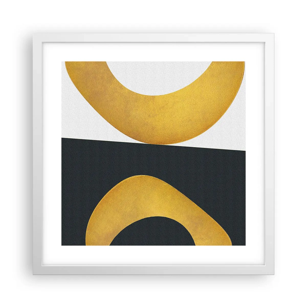 Pôster em moldura branca - Primeiro: ouro - 40x40 cm