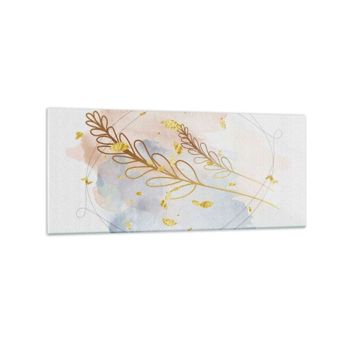 Quadro em vidro - Explosão dourada - 120x50 cm