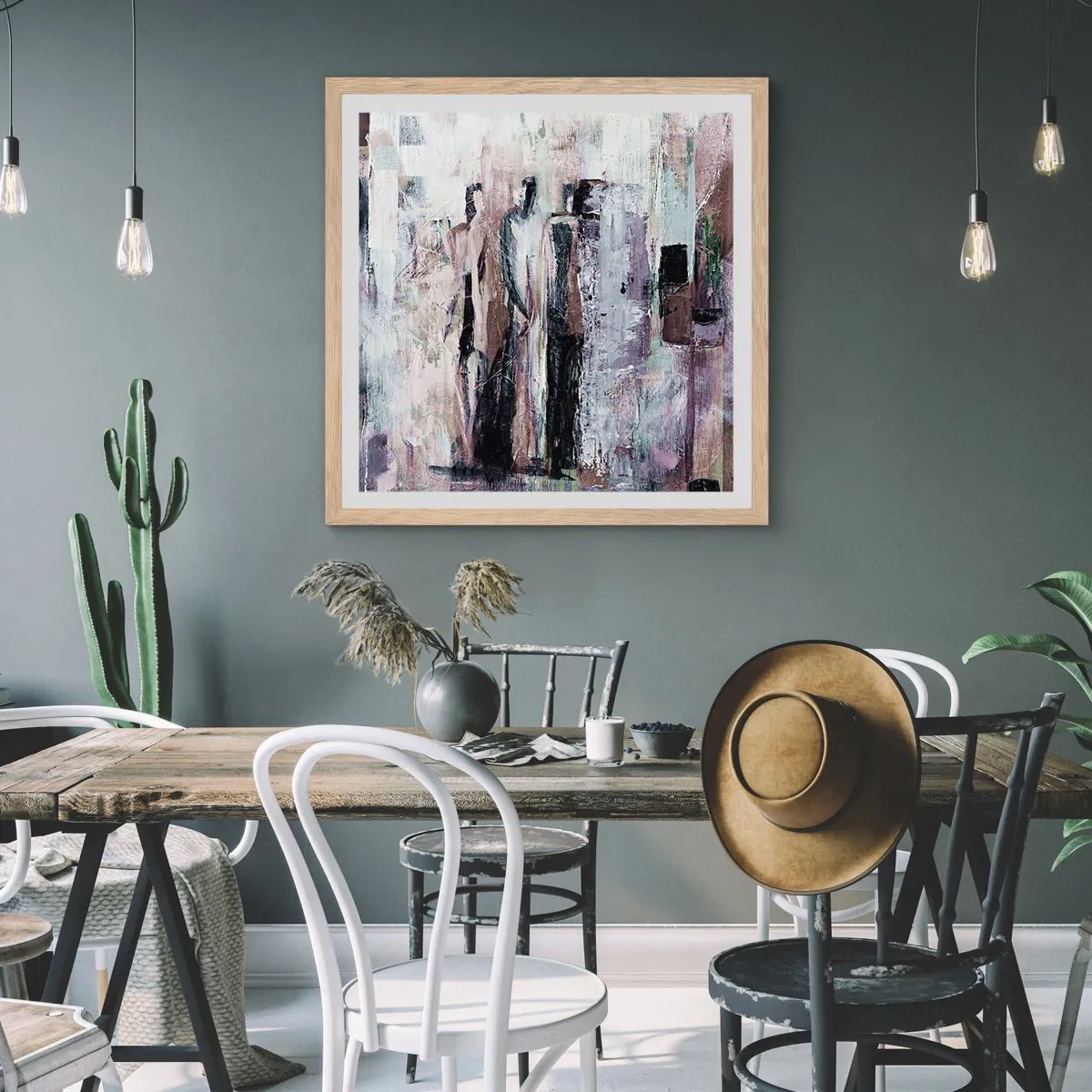 Pôster com moldura de carvalho claro - Três misteriosos - 60x60 cm