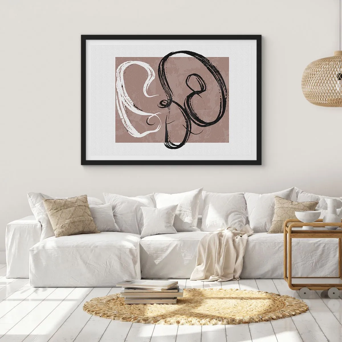 Pôster com moldura preta - Composição – a busca pela plenitude - 91x61 cm