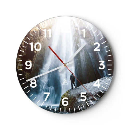 Relógio de parede - Relógio em vidro - Restabelecimento das proporções - 30x30 cm