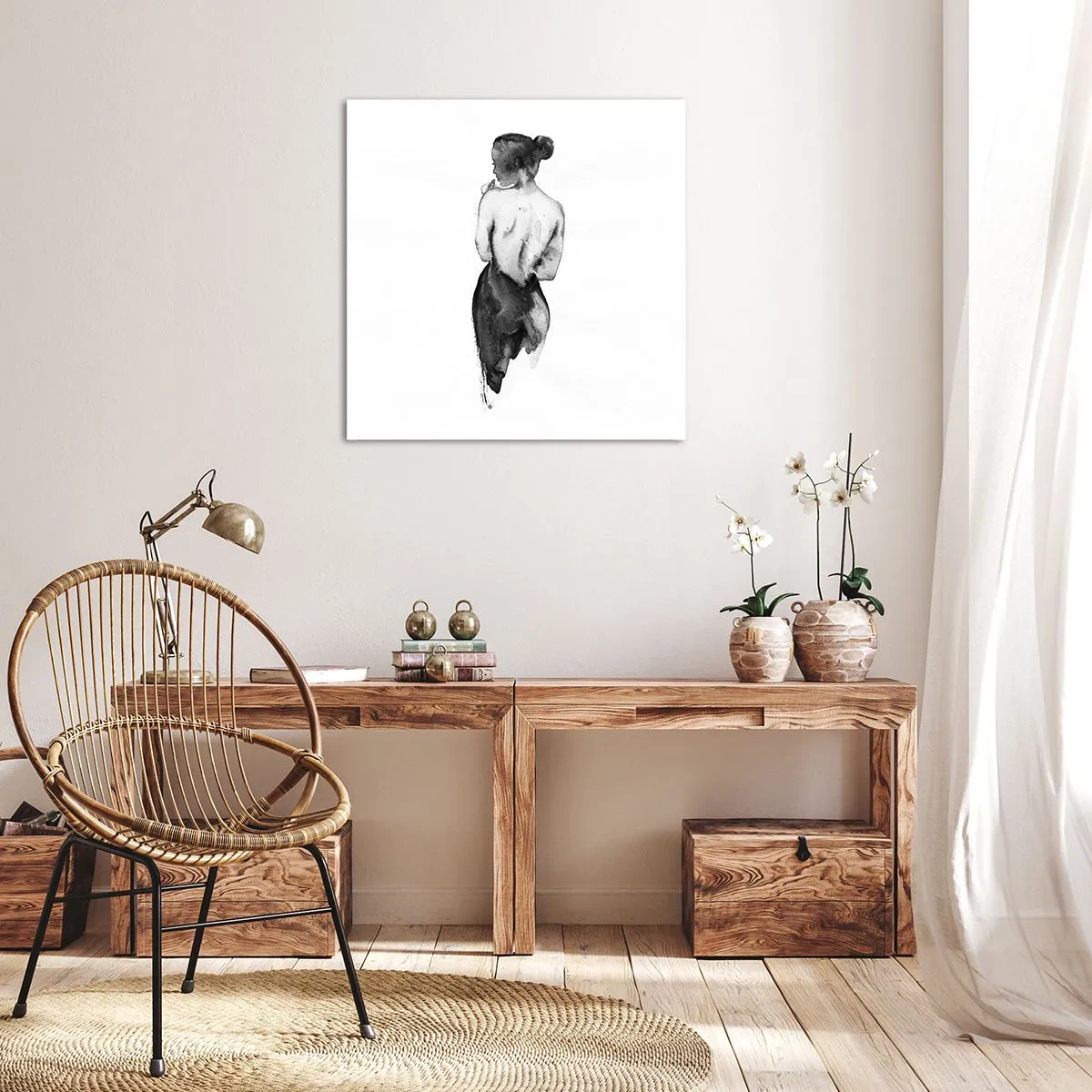 Quadro em tela - Com ela, o mundo desaparece - 30x30 cm