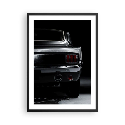 Pôster com moldura preta - Uma versão estilosa da traseira de um carro clássico - 50x70cm - O charme do clássico - Decoração de parede moderna para a sala de estar e quarto ARTTOR