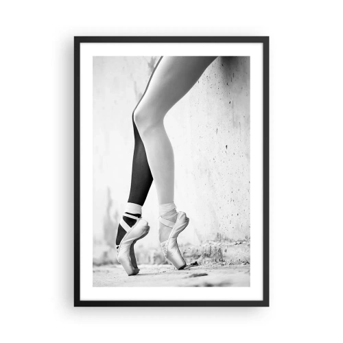 Pôster com moldura preta - A sutileza do balé - 50x70cm - Bailarina, voilá! - Decoração de parede moderna para a sala de estar e quarto ARTTOR