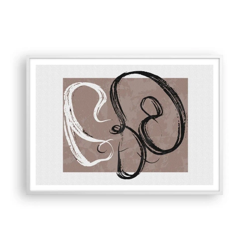 Pôster em moldura branca - Composição – a busca pela plenitude - 100x70 cm