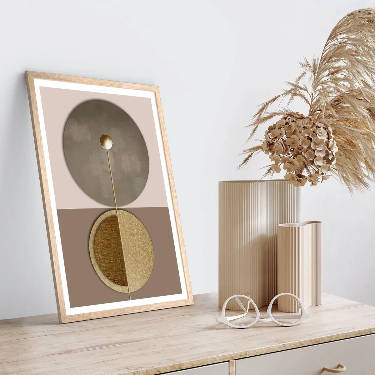 Pôster com moldura de carvalho claro - Equilíbrio perfeito - 50x70 cm
