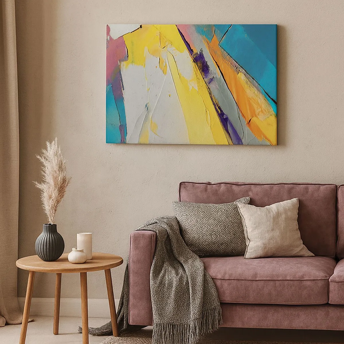 Quadro em tela - Uma composição abstrata em cores intensas - 70x50cm - Anatomia da luz - Decoração de parede moderna para a sala de estar e quarto ARTTOR