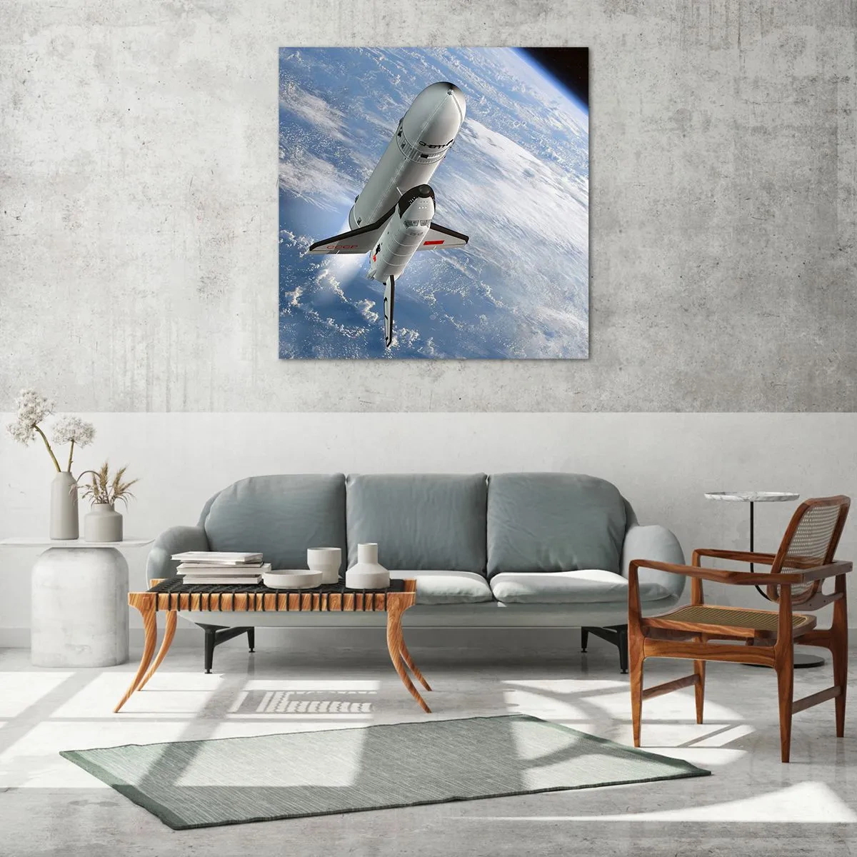 Quadro em vidro - Ascensão cósmica - 70x70 cm