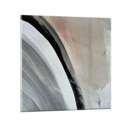 Quadro em vidro - Composição: arco preto e cinza - 60x60 cm