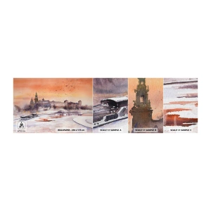 Amostra de Papel de Parede Standard Eco - Pôr do sol real - Paisagem, Paisagem, Clássico - 100x30 cm