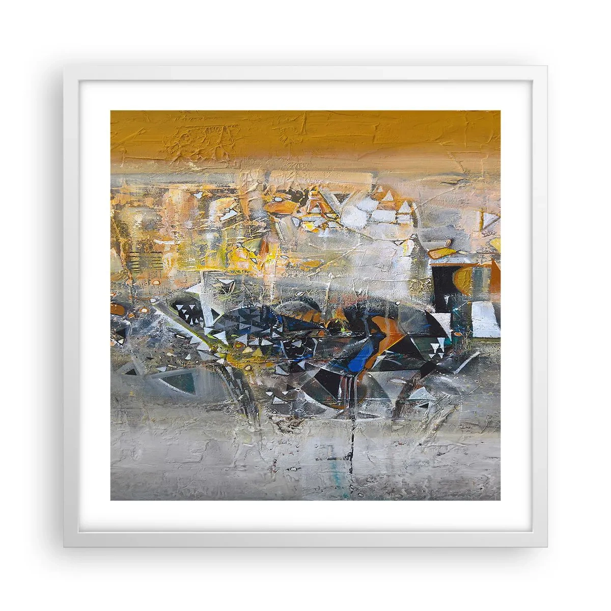 Pôster em moldura branca - Tudo vai se encaixar - 50x50 cm