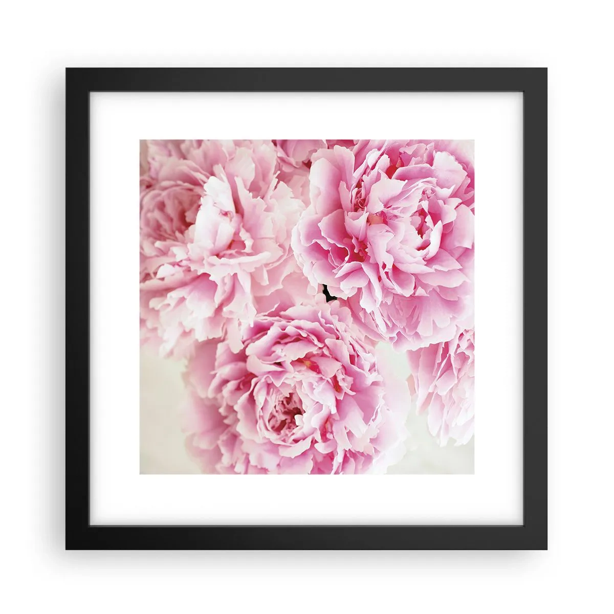 Pôster com moldura preta - Em esplendor rosa - 30x30 cm