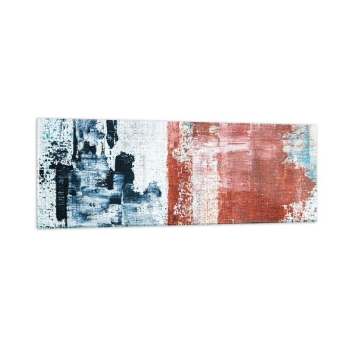 Quadro em vidro - Meio a meio abstrato - 90x30 cm