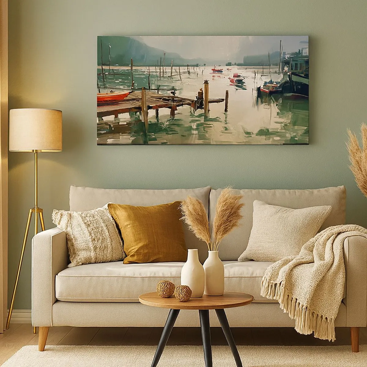 Quadro em tela - Mergulhado na lua derretida - 100x40 cm