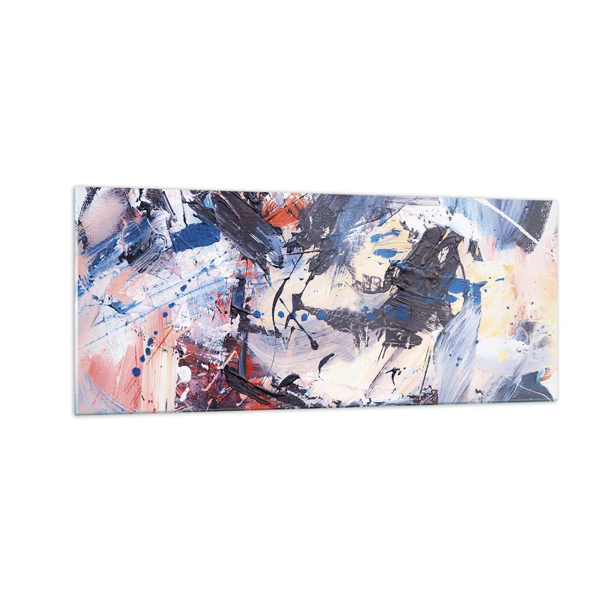 Quadro em vidro - Dança louca da abstração - 100x40 cm