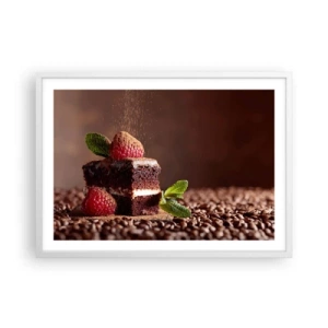 Pôster em moldura branca - A vida é doce - 70x50 cm