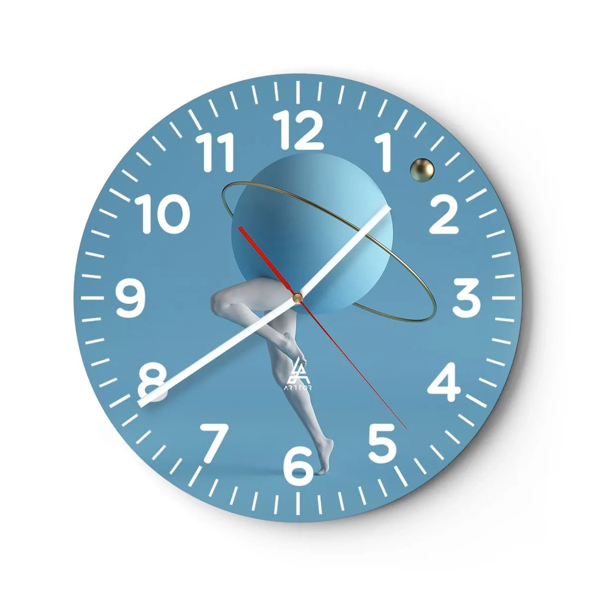 Relógio de parede - Relógio em vidro - Planetas a enlouquecer - 30x30 cm