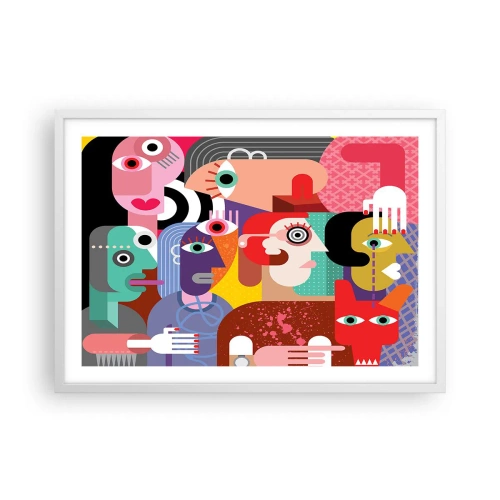 Pôster em moldura branca - Viemos da parte do Sr. Picasso - 70x50 cm