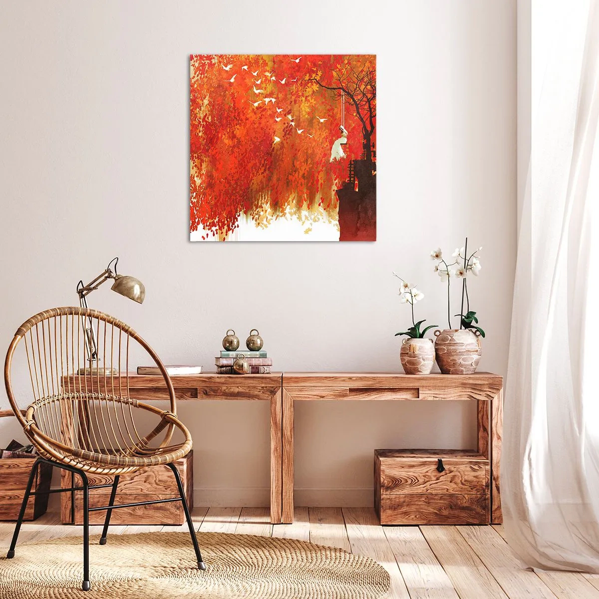 Quadro em tela - Será que vai voar com eles? - 30x30 cm