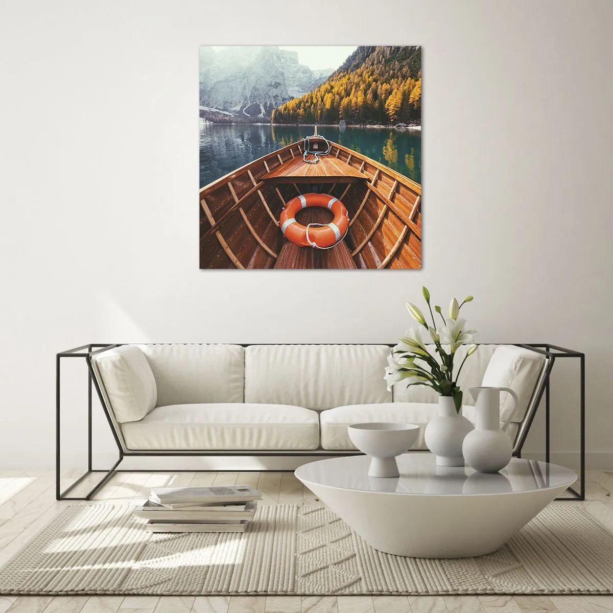 Quadro em vidro - Excursão na montanha - 70x70 cm