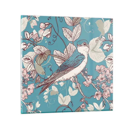 Quadro em vidro - Cantos no choupo-branco - 50x50 cm