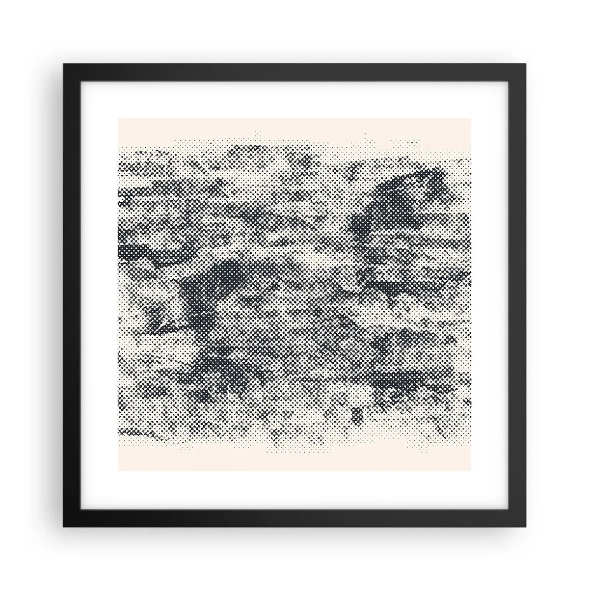 Pôster com moldura preta - Composição nebulosa - 40x40 cm