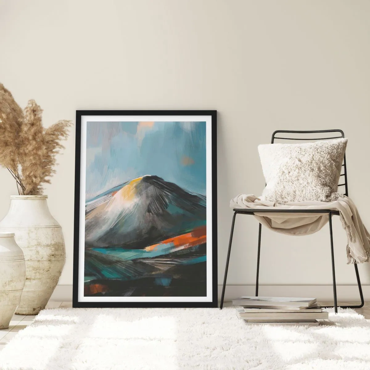 Pôster com moldura preta - Cru e lindo - 70x100 cm