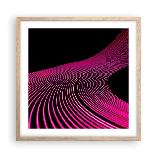 Pôster com moldura de carvalho claro - Avenida da luz - 50x50 cm