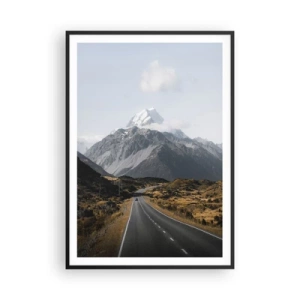 Pôster com moldura preta - O caminho para o coração das montanhas - 70x100 cm