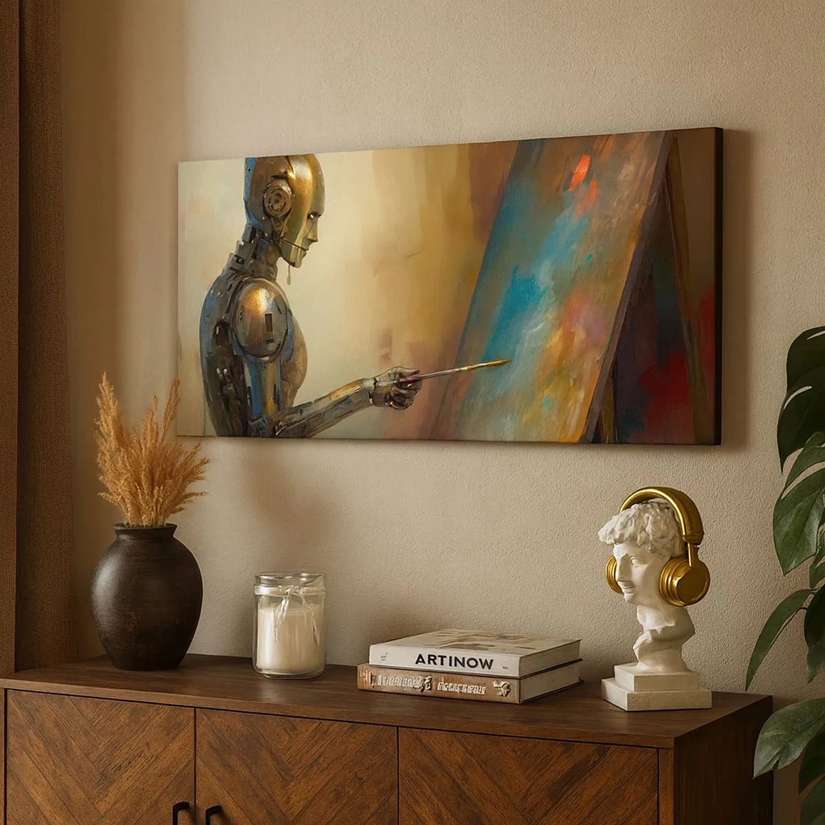 Quadro em tela - A arte do futuro - 100x40 cm