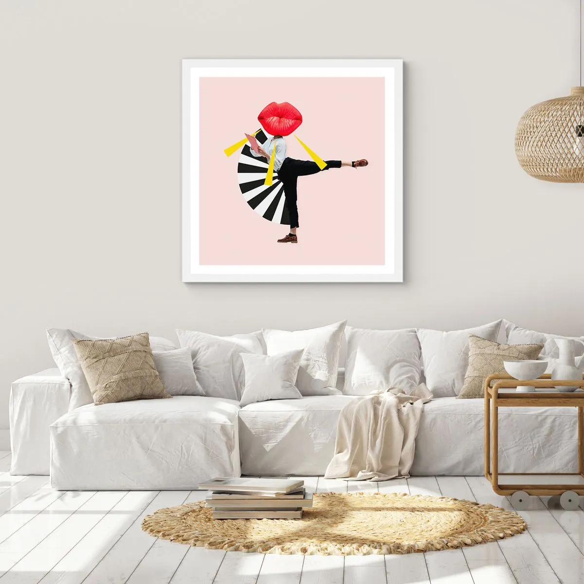 Pôster em moldura branca - Arte pop surreal - 50x50 cm