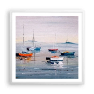 Pôster em moldura branca - Um merecido descanso - 60x60 cm