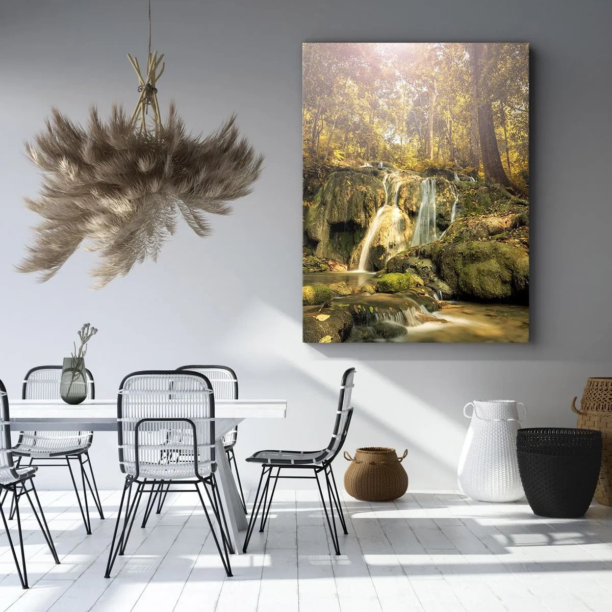 Quadro em tela - Cascata na floresta - 50x70 cm