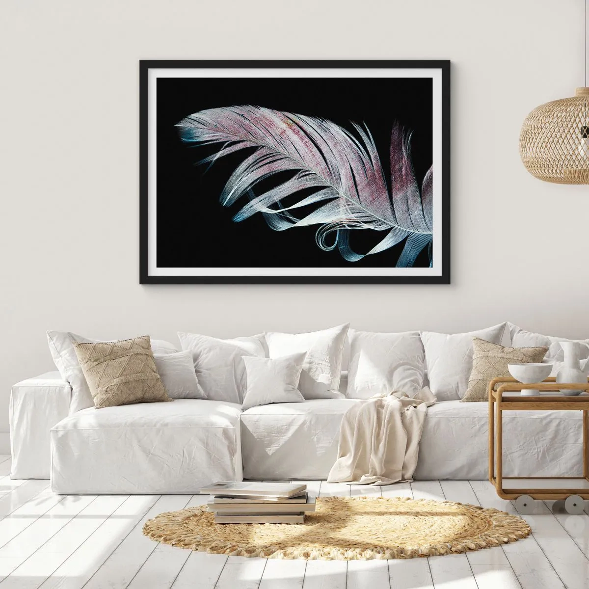 Pôster com moldura preta - Pense no toque - 91x61 cm