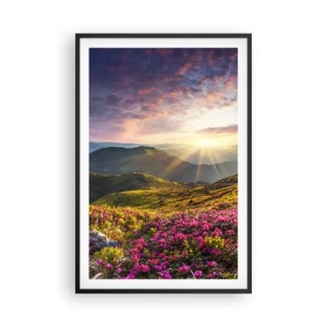 Pôster com moldura preta - A frescura de uma manhã nas montanhas - 61x91 cm