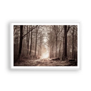Pôster em moldura branca - Catedral na Floresta - 91x61 cm