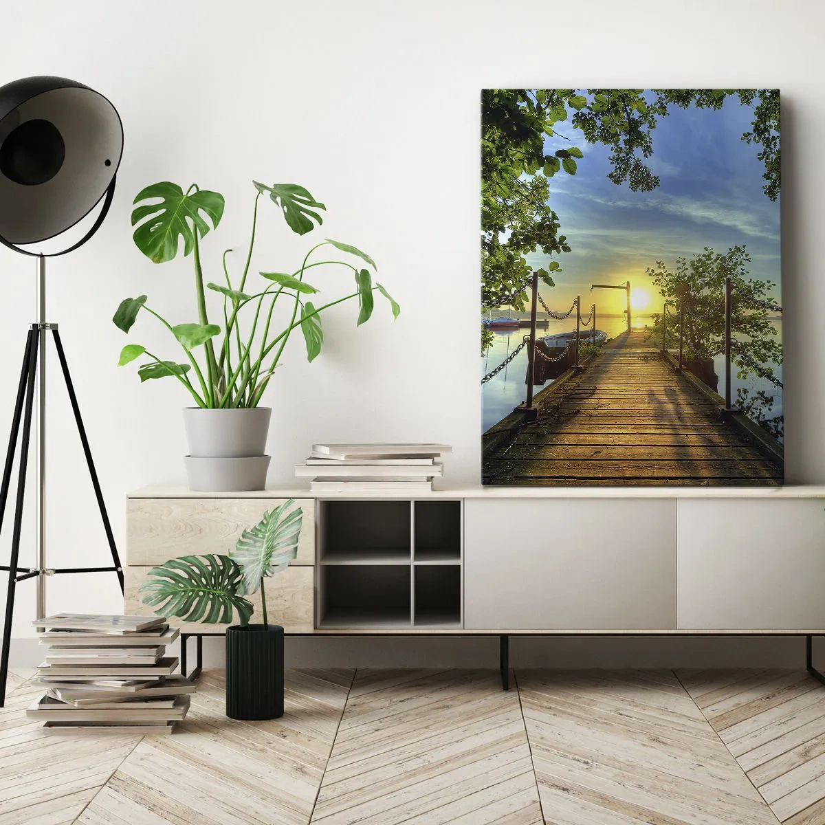 Quadro em tela - Oeste sobre a água - 55x100 cm