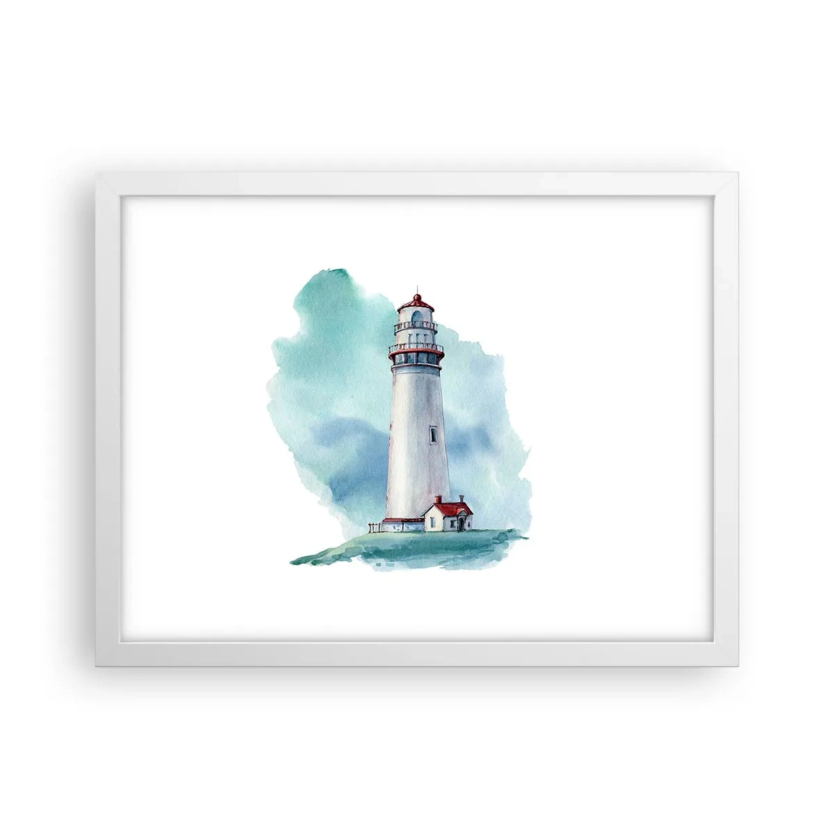 Pôster em moldura branca - A gentil irmã do azul - 40x30 cm