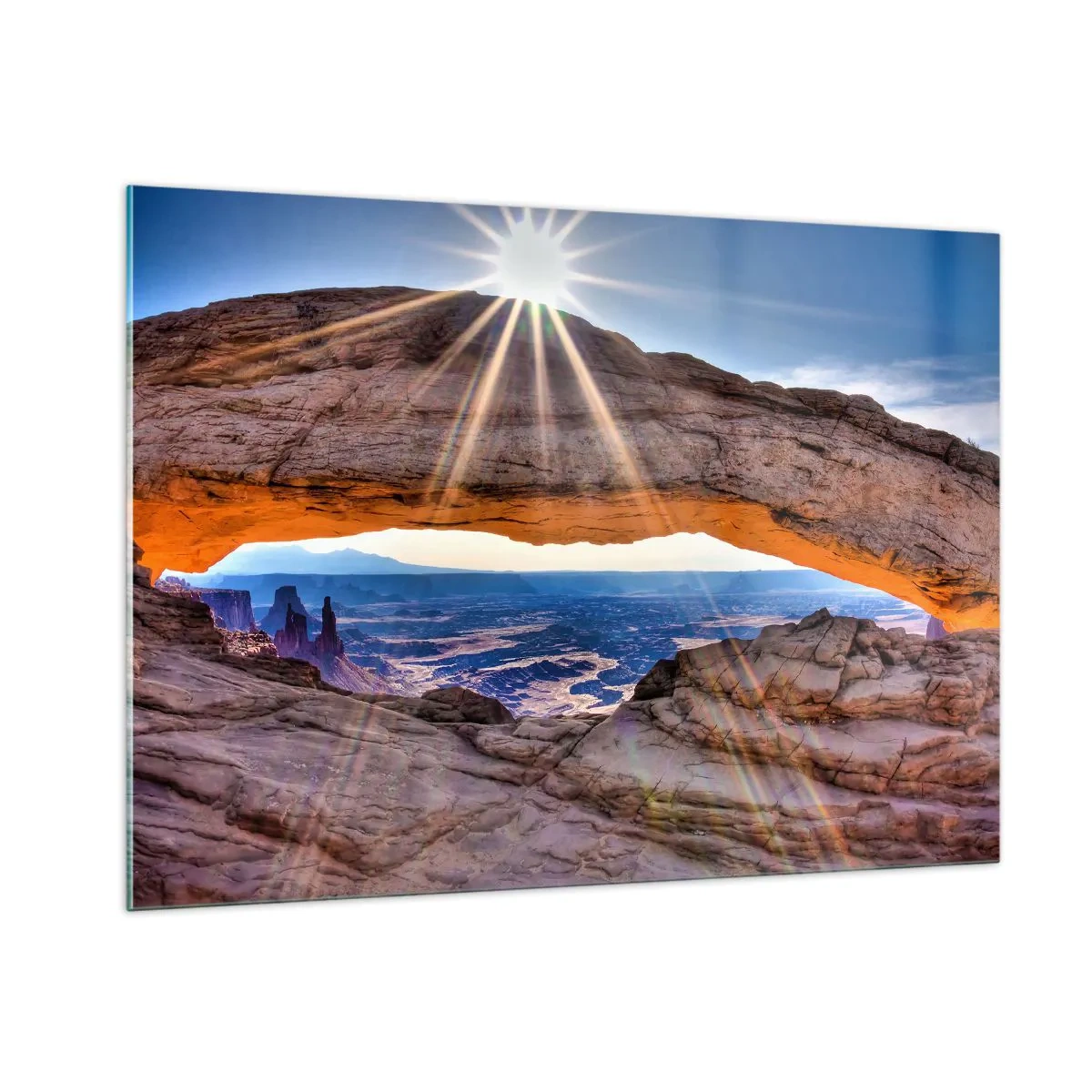 Quadro em vidro - Através do portão de pedra - 100x70 cm