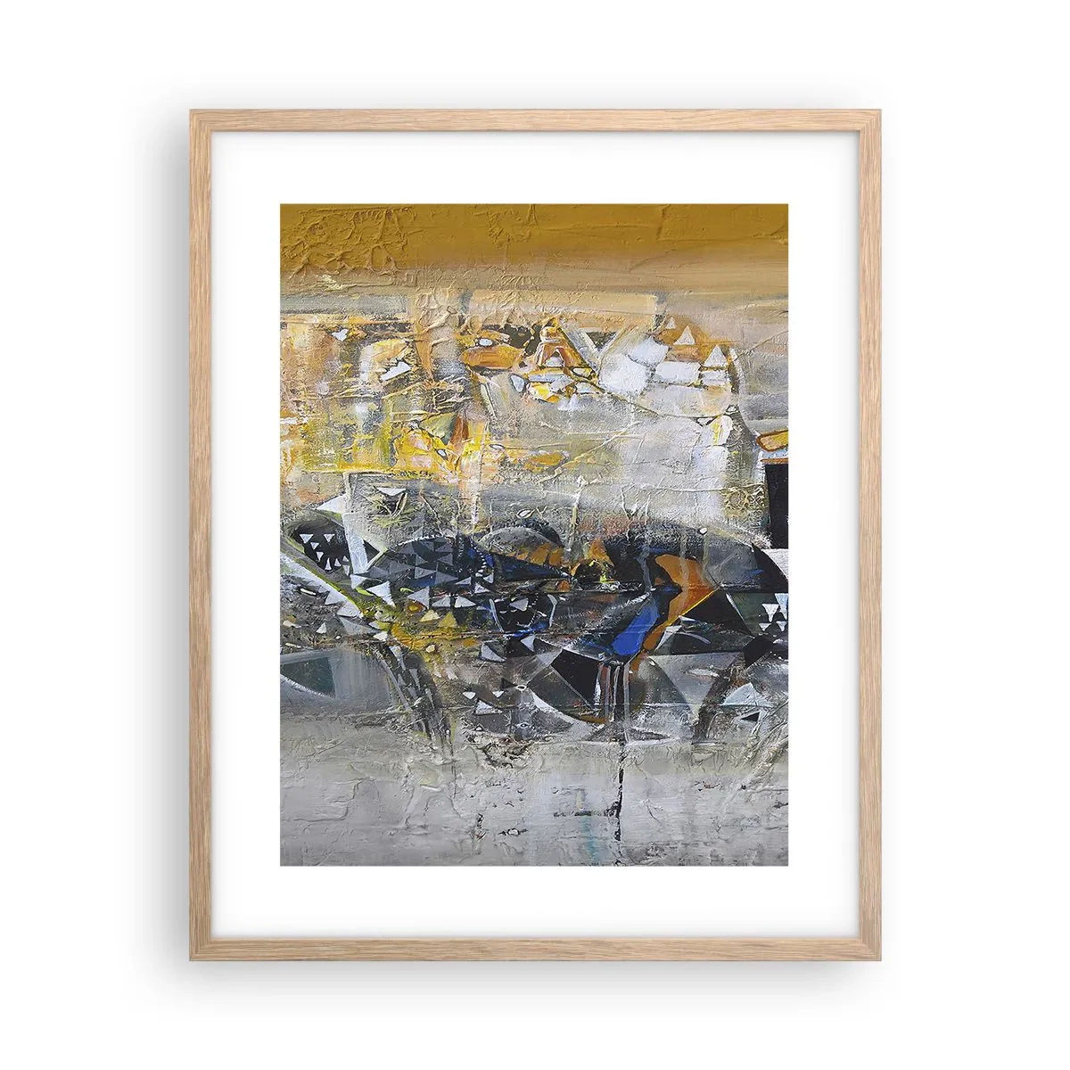 Pôster com moldura de carvalho claro - Tudo vai se encaixar - 40x50 cm