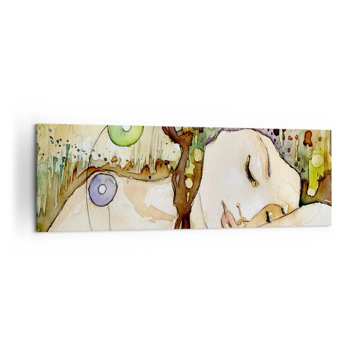 Quadro em tela - Um sonho Violeta Esmeralda - 160x50 cm