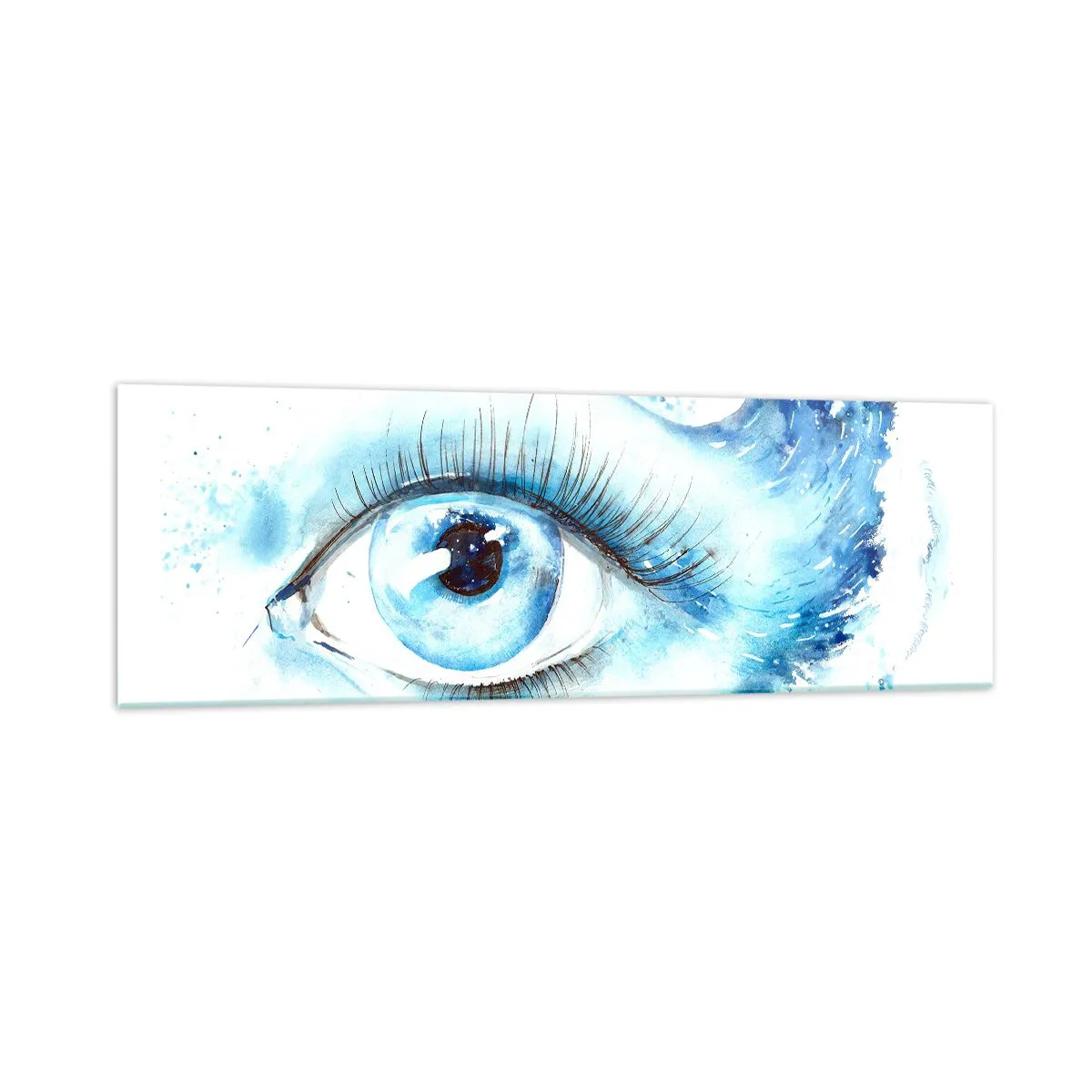 Quadro em vidro - Mergulho no olhar azul - 160x50 cm
