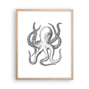 Pôster com moldura de carvalho claro - Dançando com as ondas - 40x50 cm