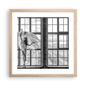 Pôster com moldura de carvalho claro - Cidade dos Anjos? - 40x40 cm