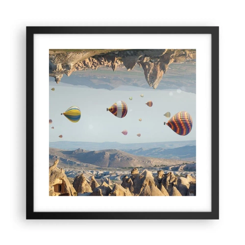 Pôster com moldura preta - Tudo é possível aqui - 40x40 cm