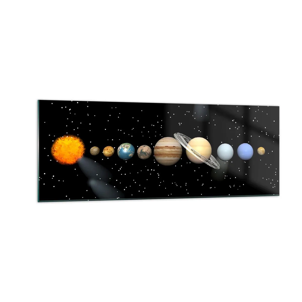 Quadro em vidro - E os planetas estão a enlouquecer... - 140x50 cm