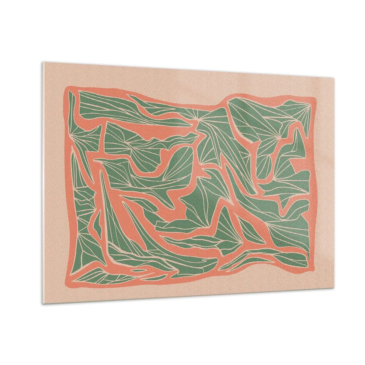 Quadro em vidro - A luta entre coral e vegetação - 100x70 cm