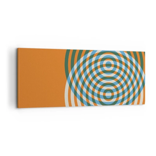 Quadro em tela - Variação circular abstrata - 100x40 cm